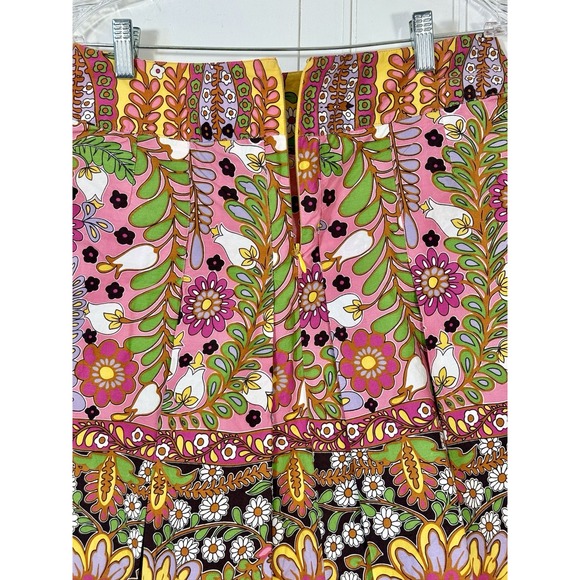 CABi Ashbury Floral Colorful High Rise A-Line Pleated Skirt Sz 4 Y2K Boho - Picture 4 of 7